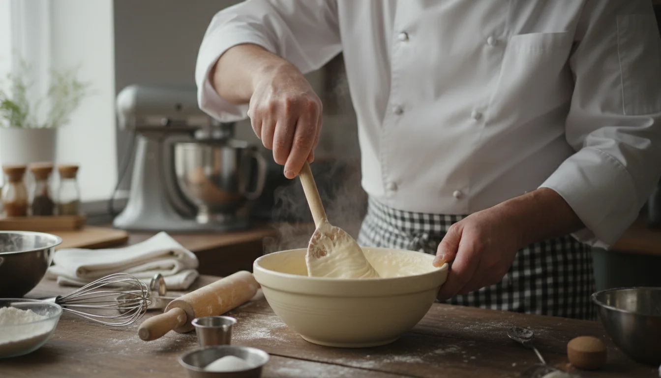 Step-by-step mixing process illustration