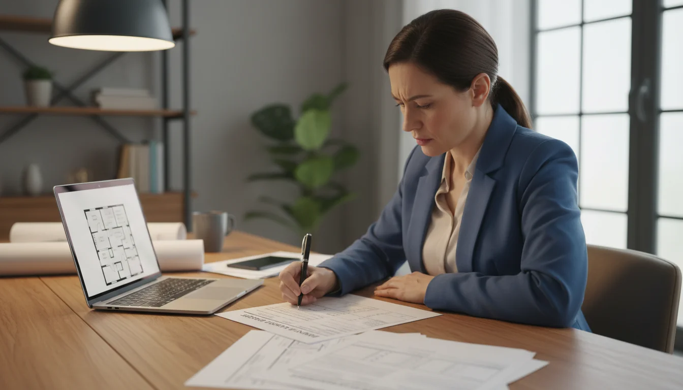 Filling out property inspection report form