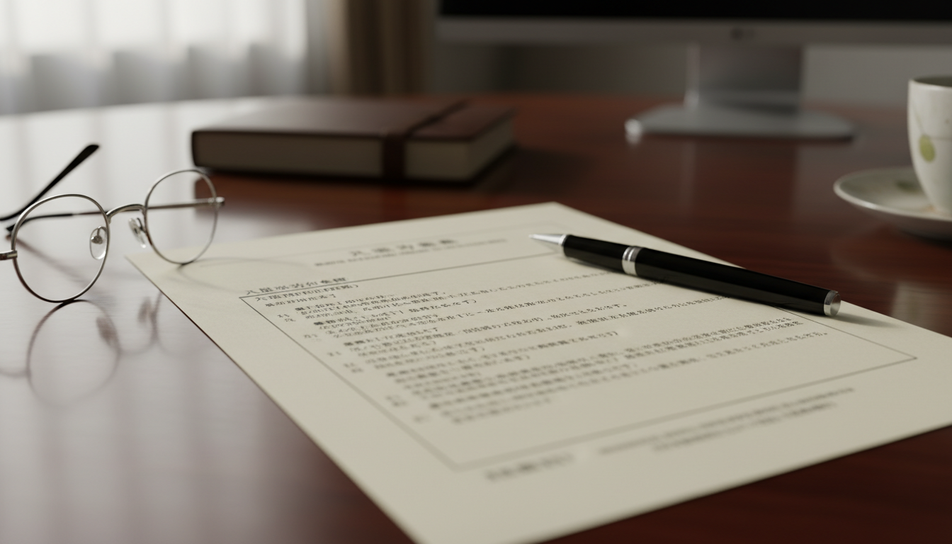 Japanese rental contract document close-up