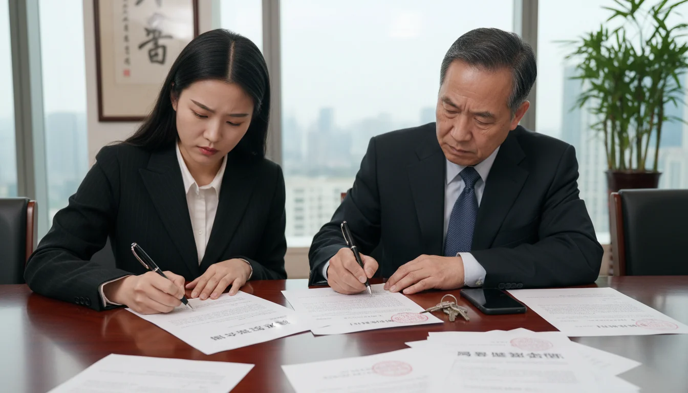 Signing rental lease agreement