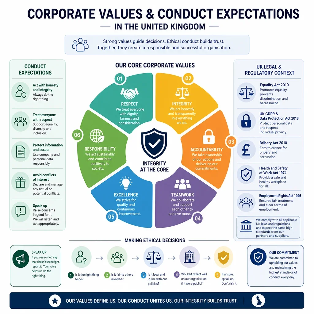 Corporate values and conduct expectations
