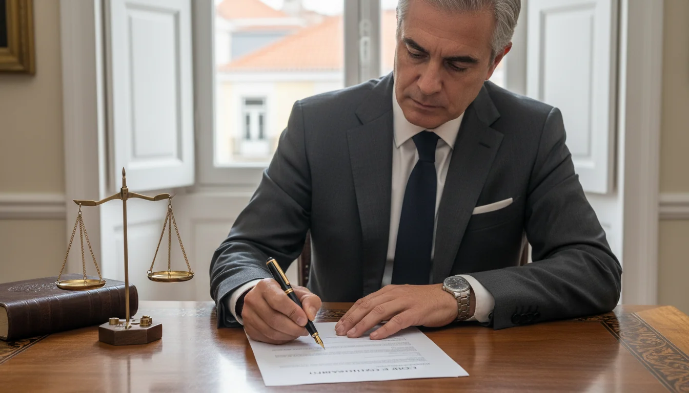 Business leader signing ethical policy