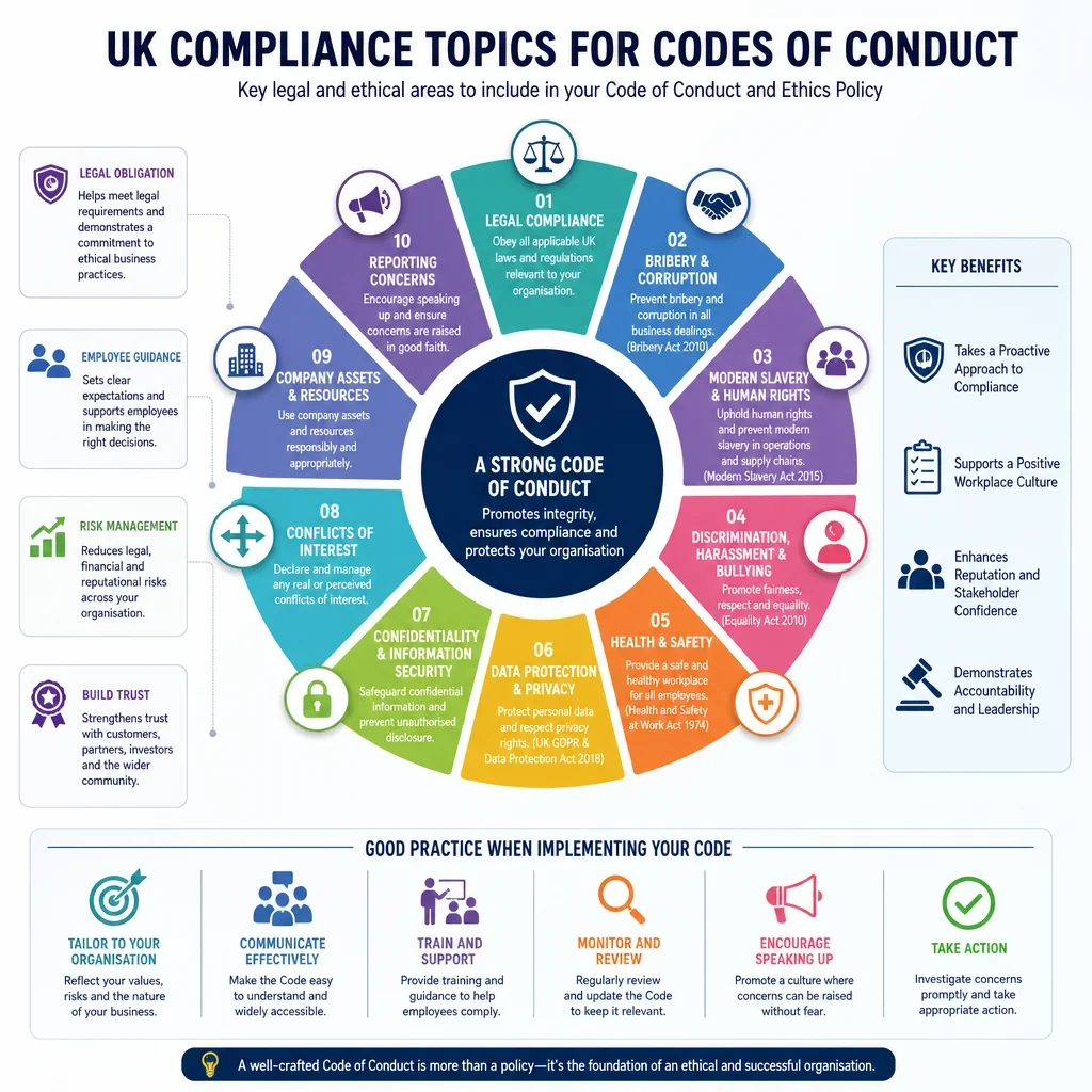 UK compliance topics for codes of conduct