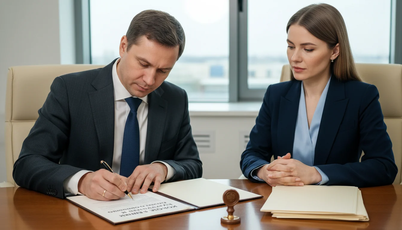 Signing corporate behavior ethics agreement.
