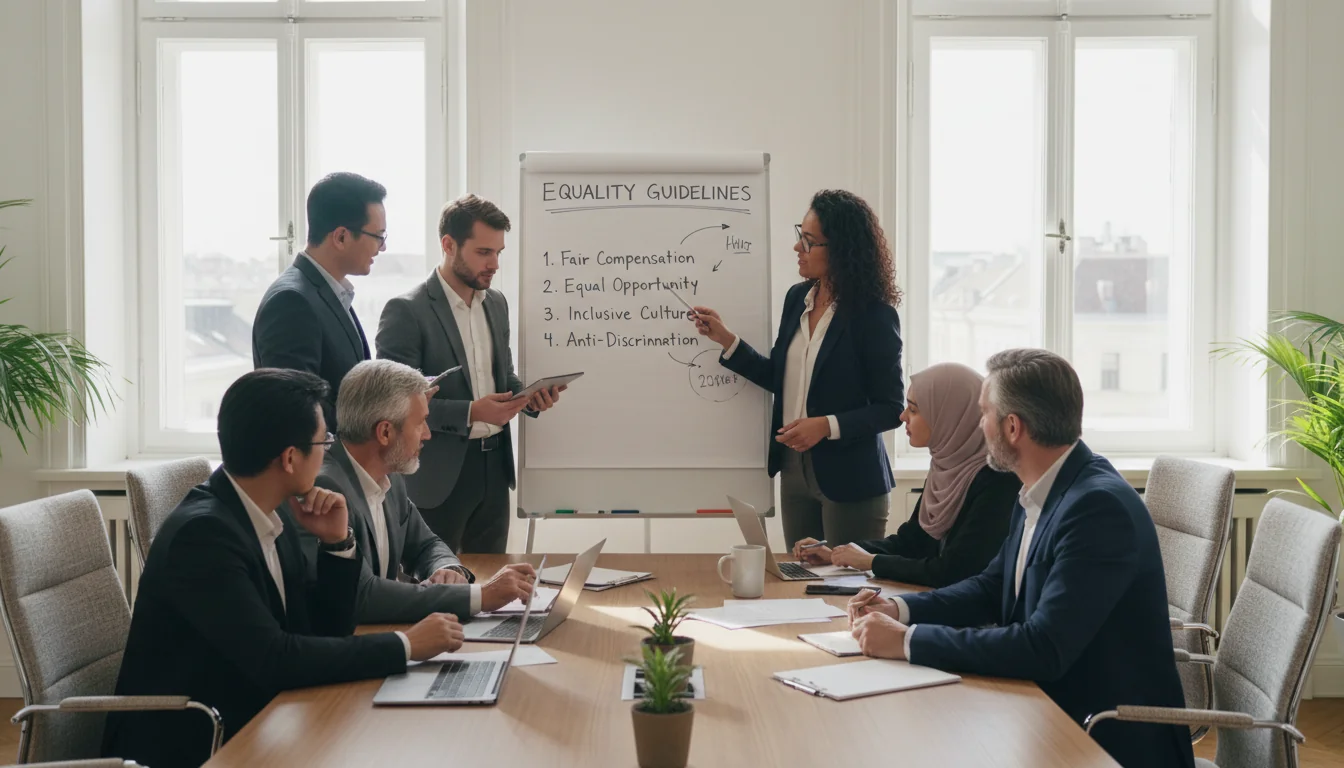 Inclusive team meeting in Vienna office.