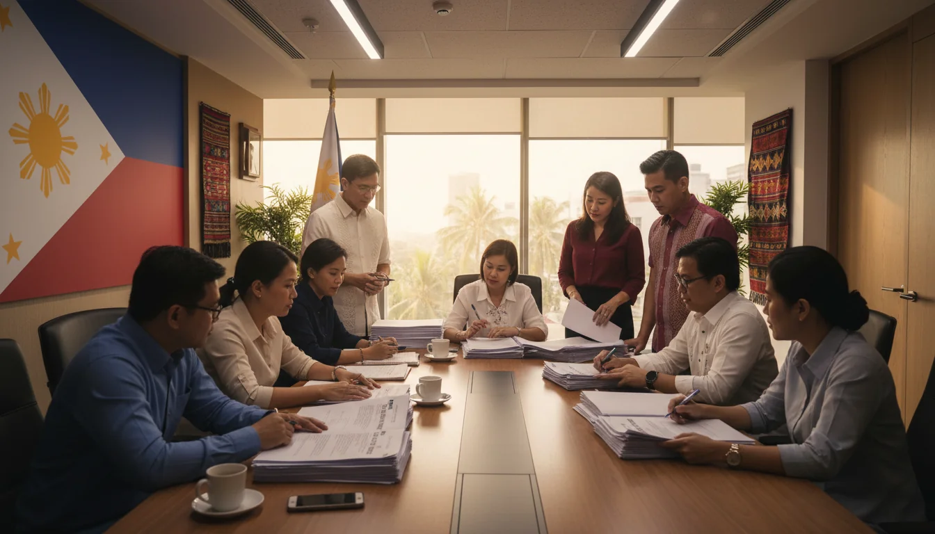 Diverse professionals reviewing DEI documents