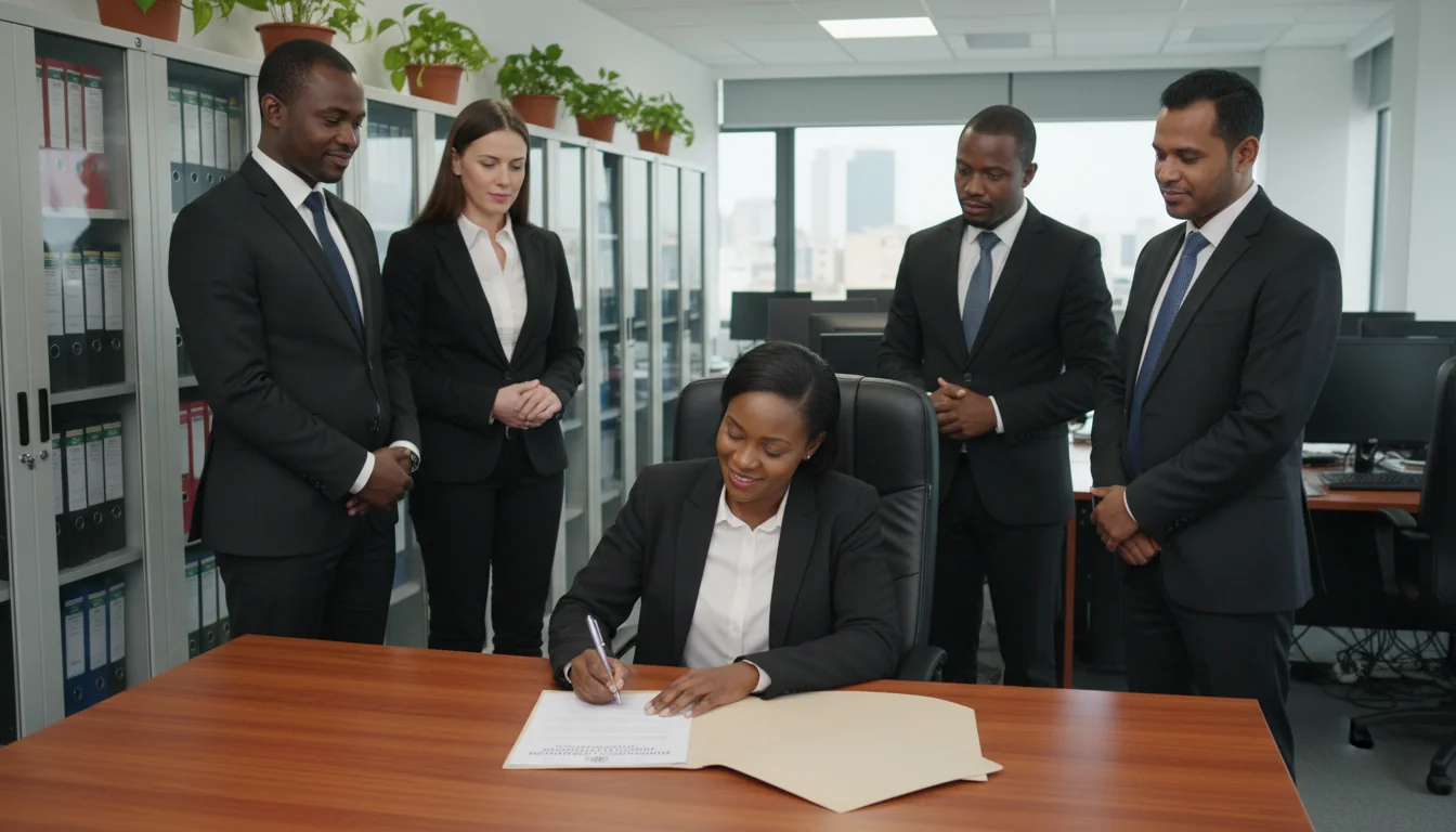 Signing employment equity compliance agreement