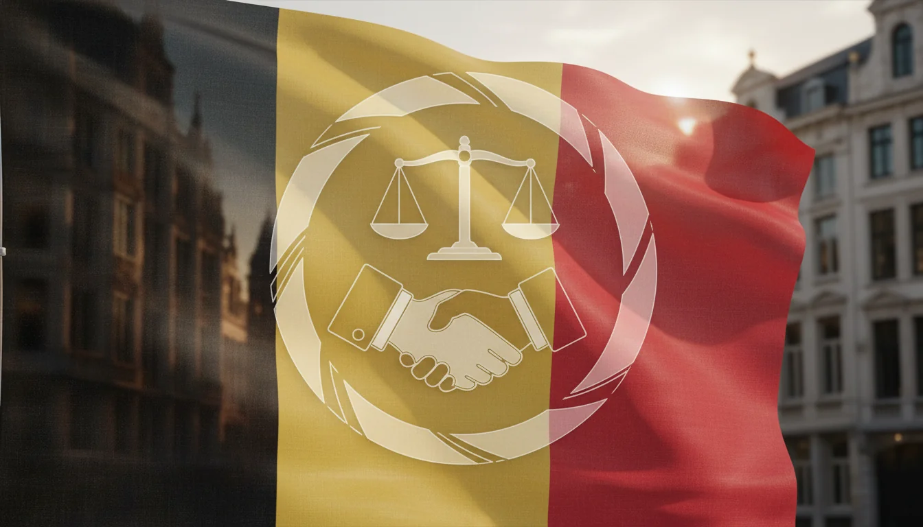 Belgian flag with equity symbols