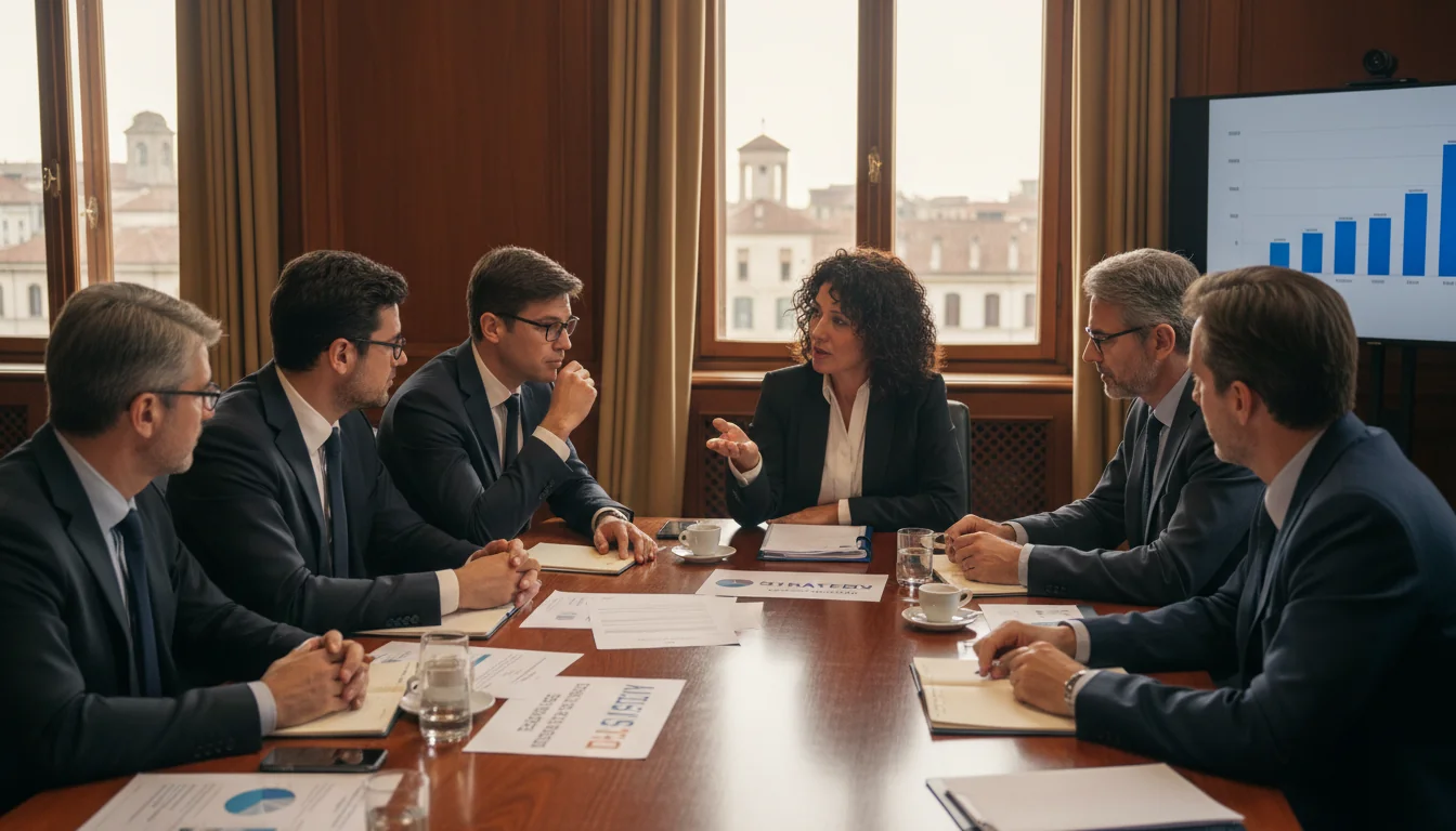 Italian business team promoting inclusion