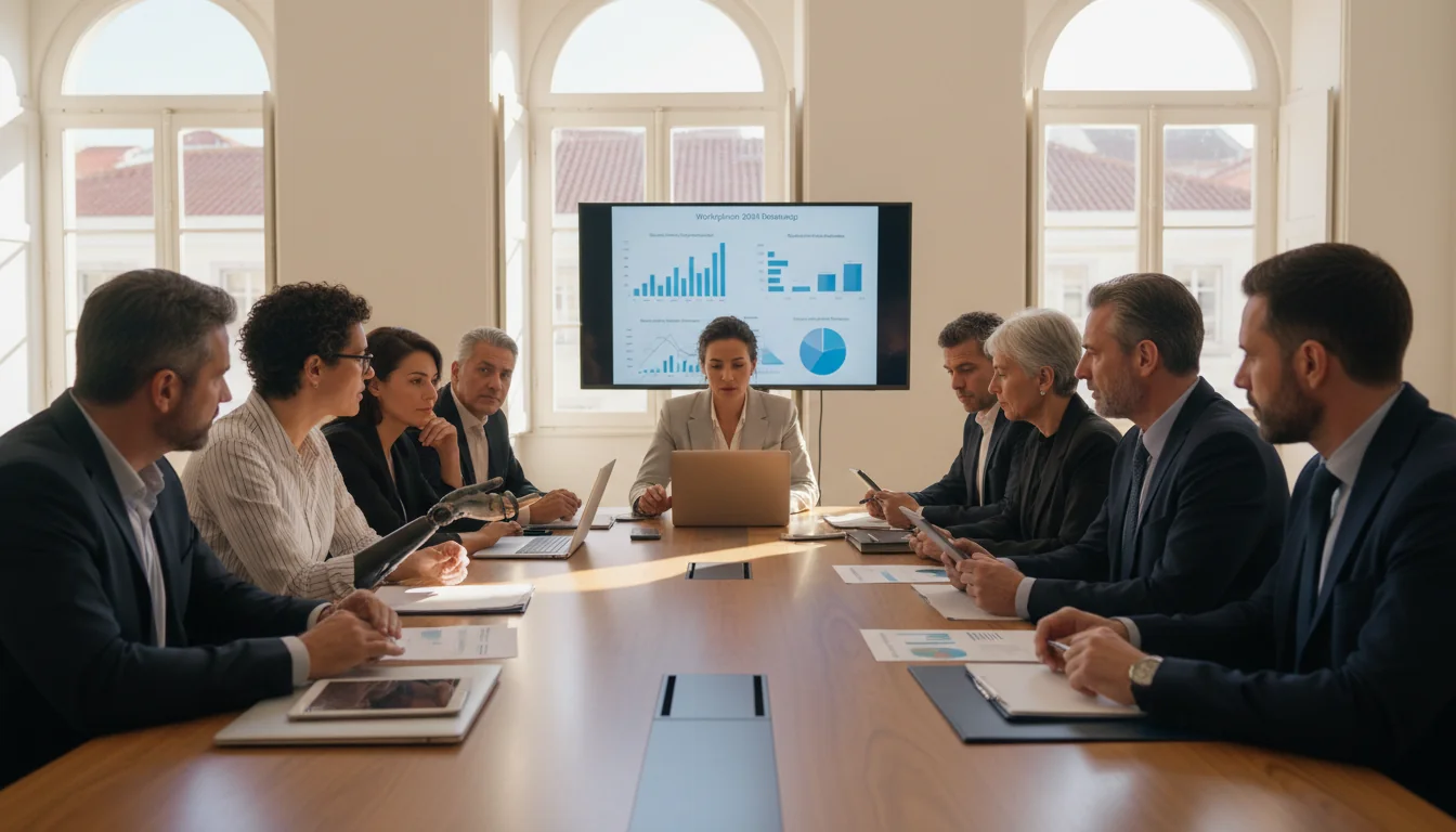 Inclusive team meeting in Portuguese workplace