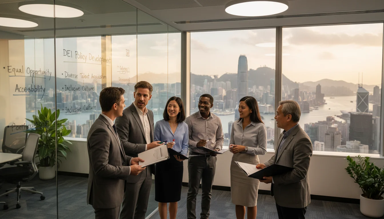 Inclusive team meeting in Hong Kong office