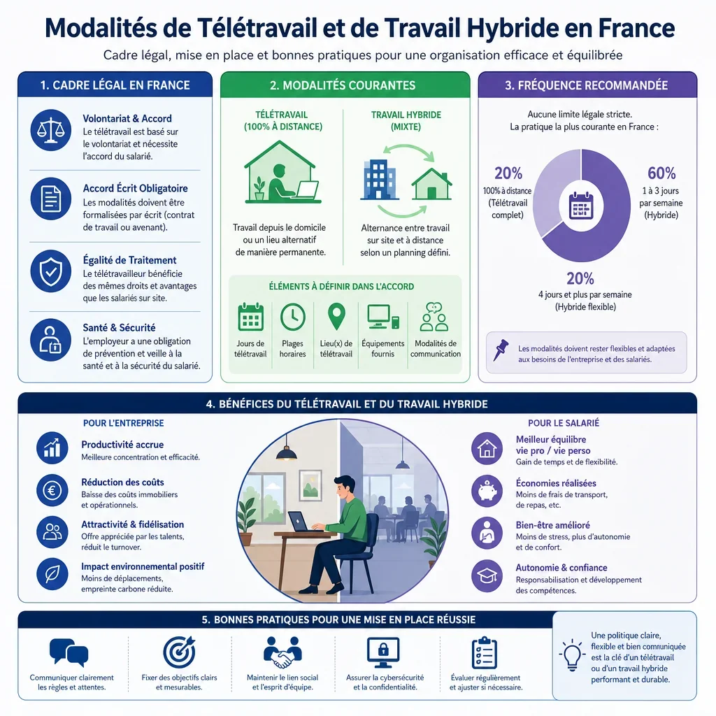 Modalités de télétravail et de travail hybride