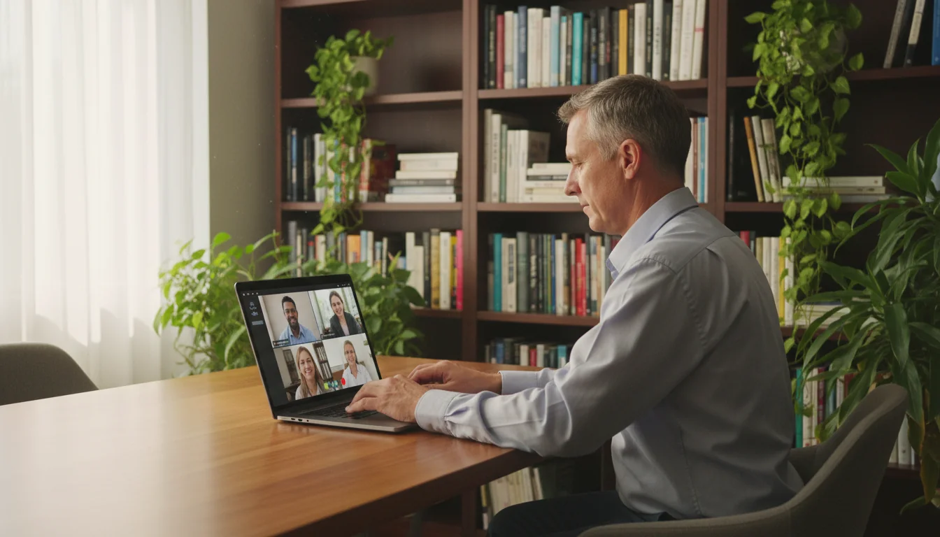 Professional remote worker at home office