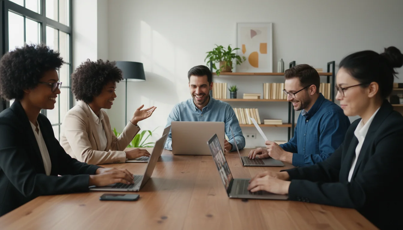 Remote workers collaborating via video call