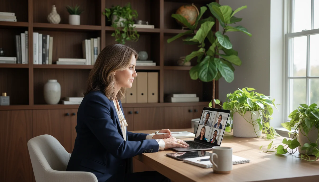 Professional remote worker at home office