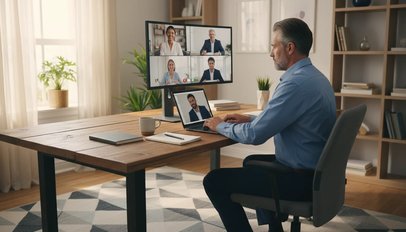 Professional remote worker at home office