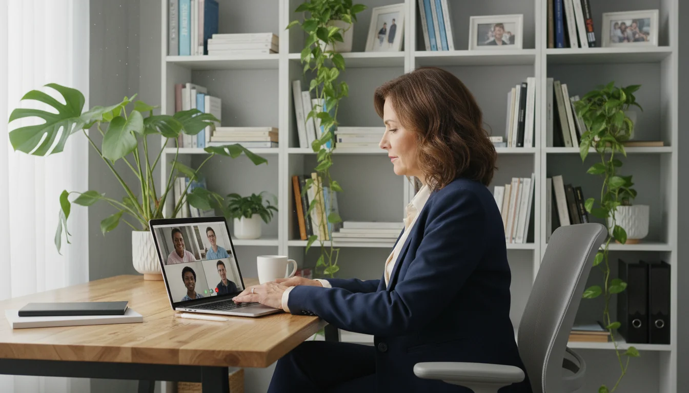 Professional remote worker at home office