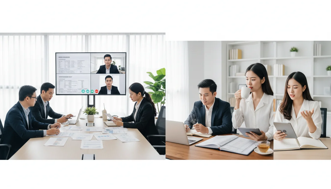 Hybrid work meeting in Vietnam