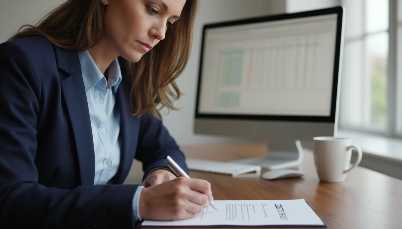 Employee signing compliance agreement form