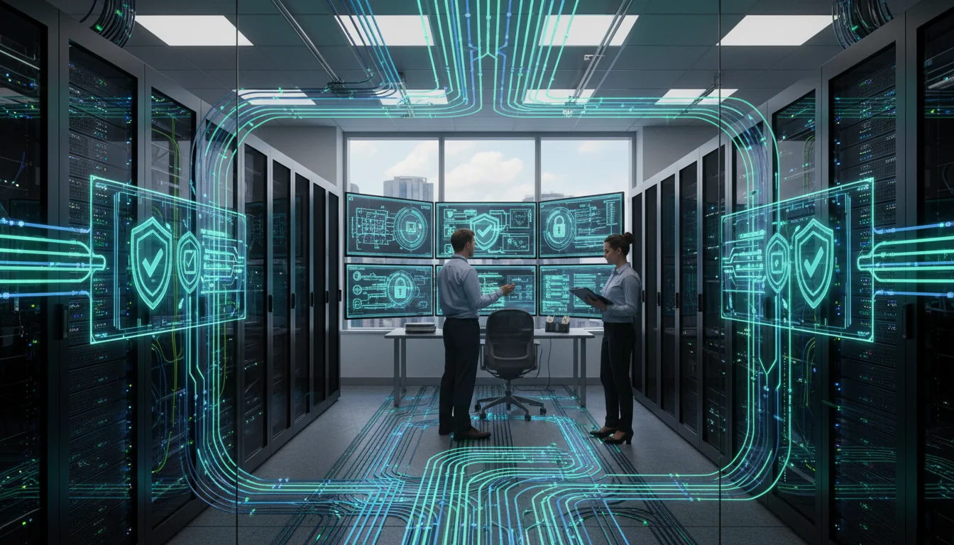 Secure computer network with policy icons