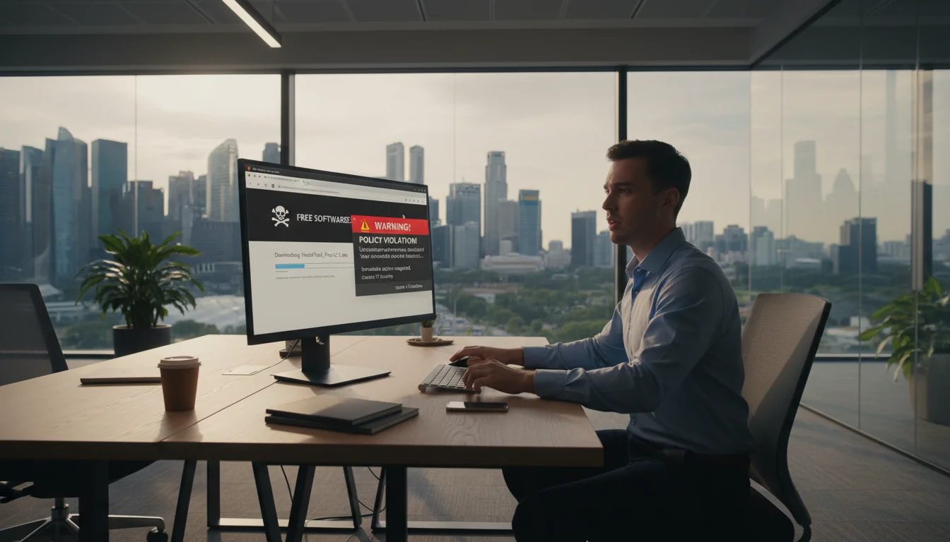 Employee downloading unauthorized software