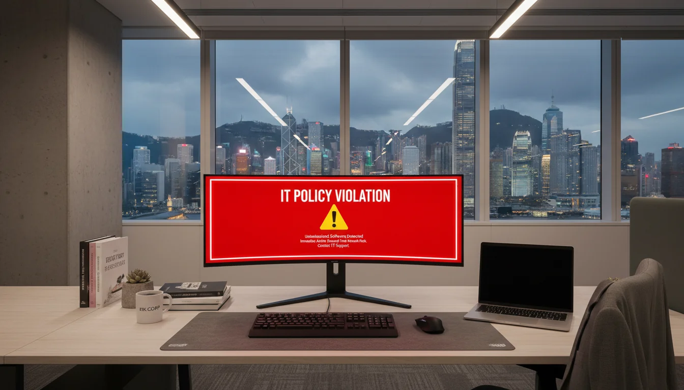 IT policy violation warning sign