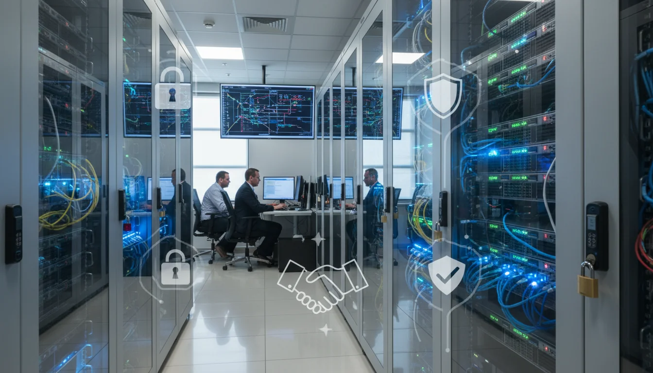 Secure computer network with policy icons