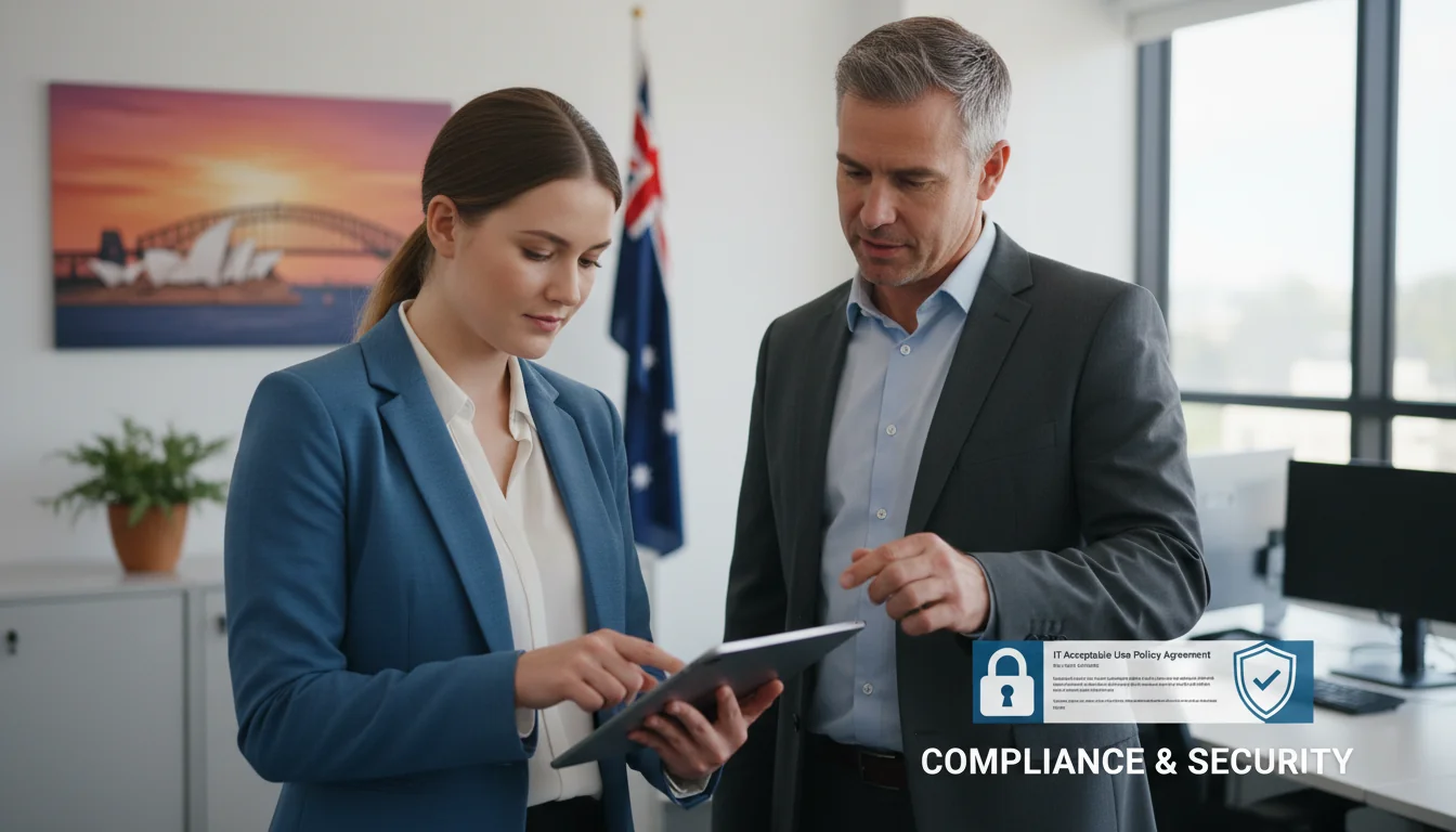 Employee signing digital acceptable use agreement