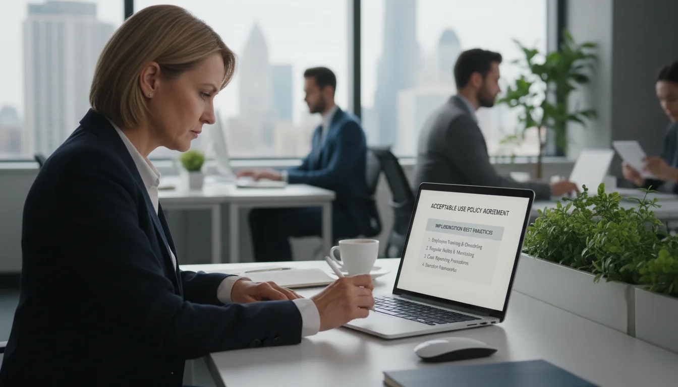 Employee signing usage agreement