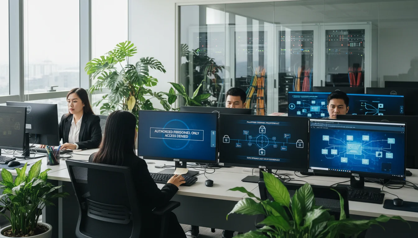 Secure computer network in workplace