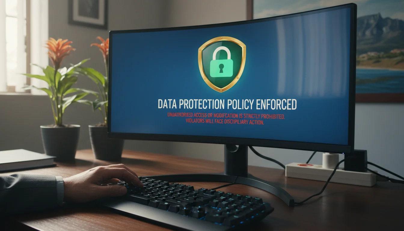 IT security lock icon on computer screen