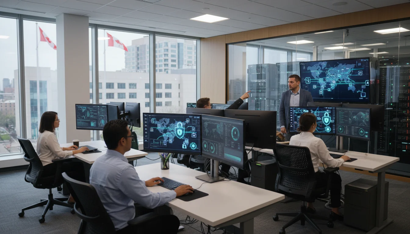 Secure computer network in office setting.