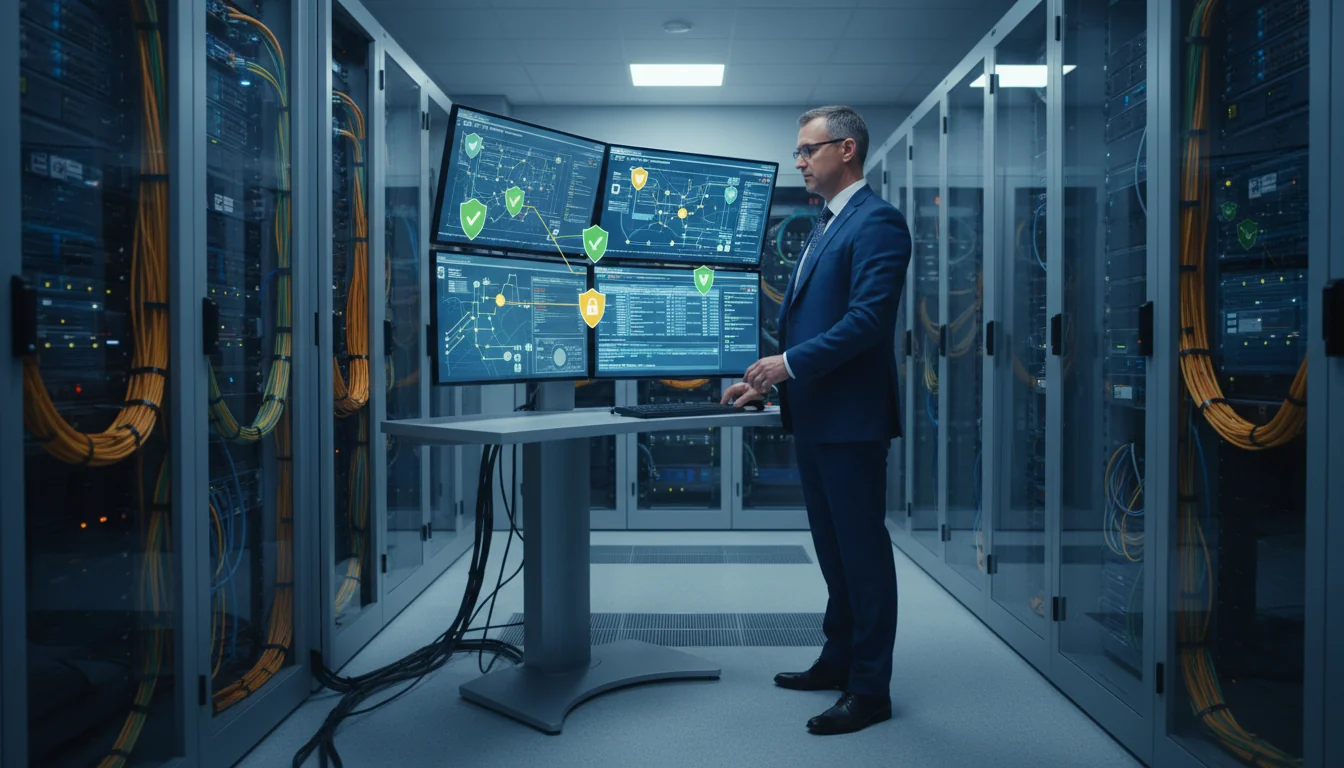 Secure corporate network compliance icon