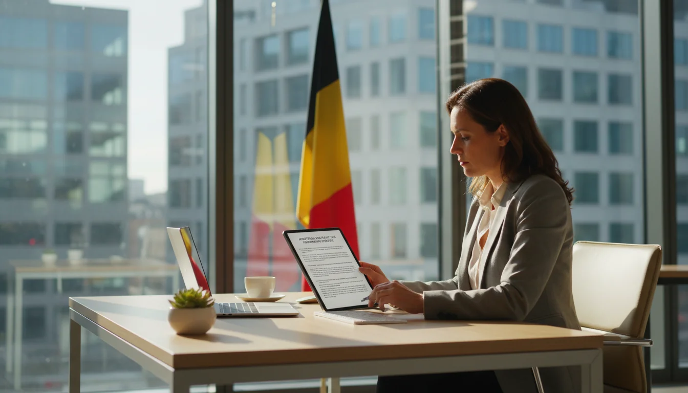 Corporate office with policy documents