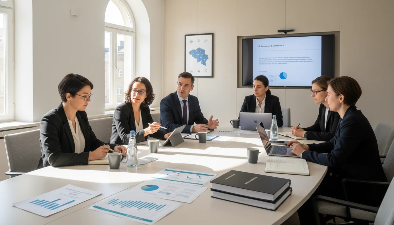 Team discussing IT usage guidelines