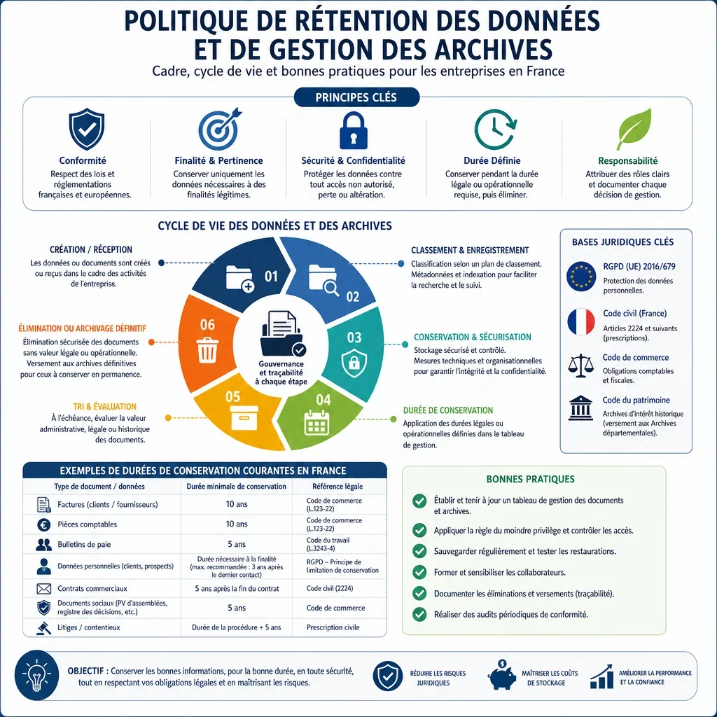 Tableau de gestion des documents et archives d’entreprise