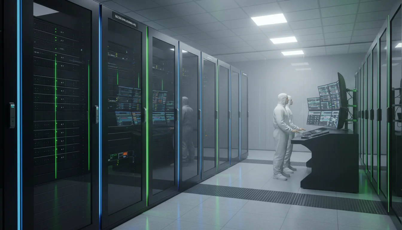 Secure data storage vault illustration.