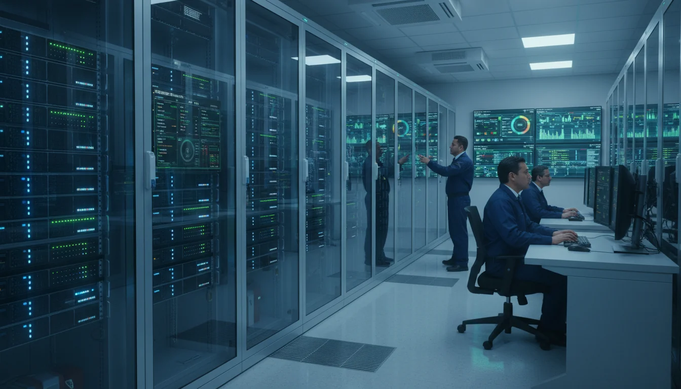 Secure server room for data storage compliance.