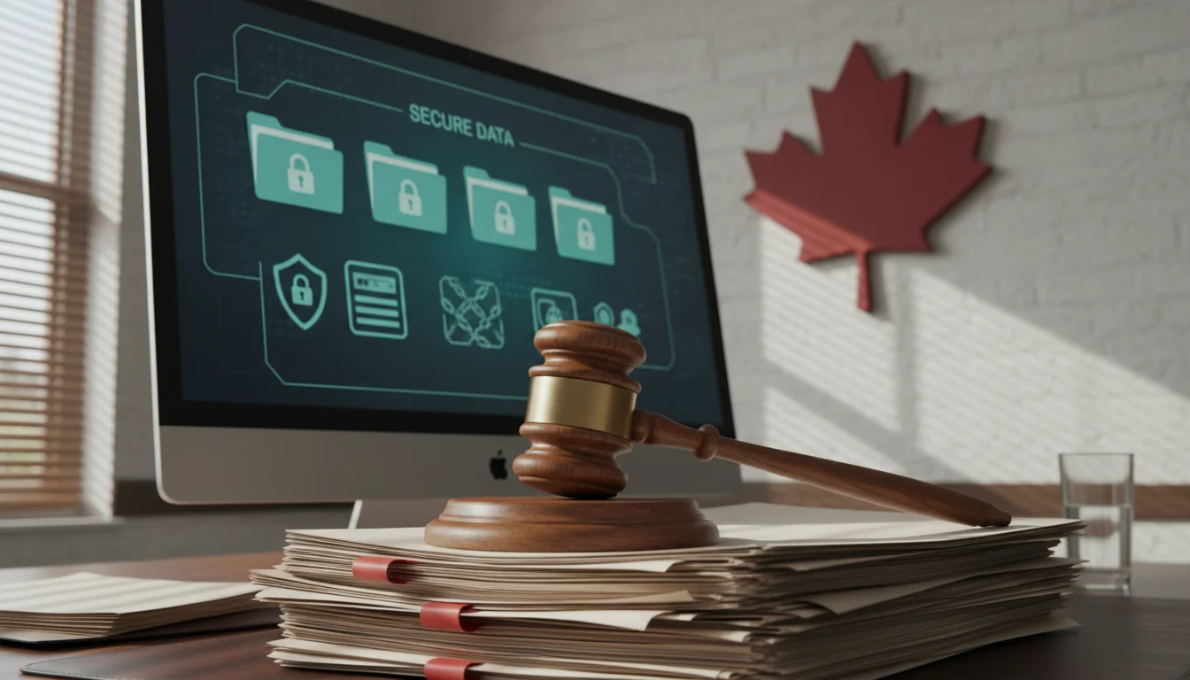 Gavel and digital files icons