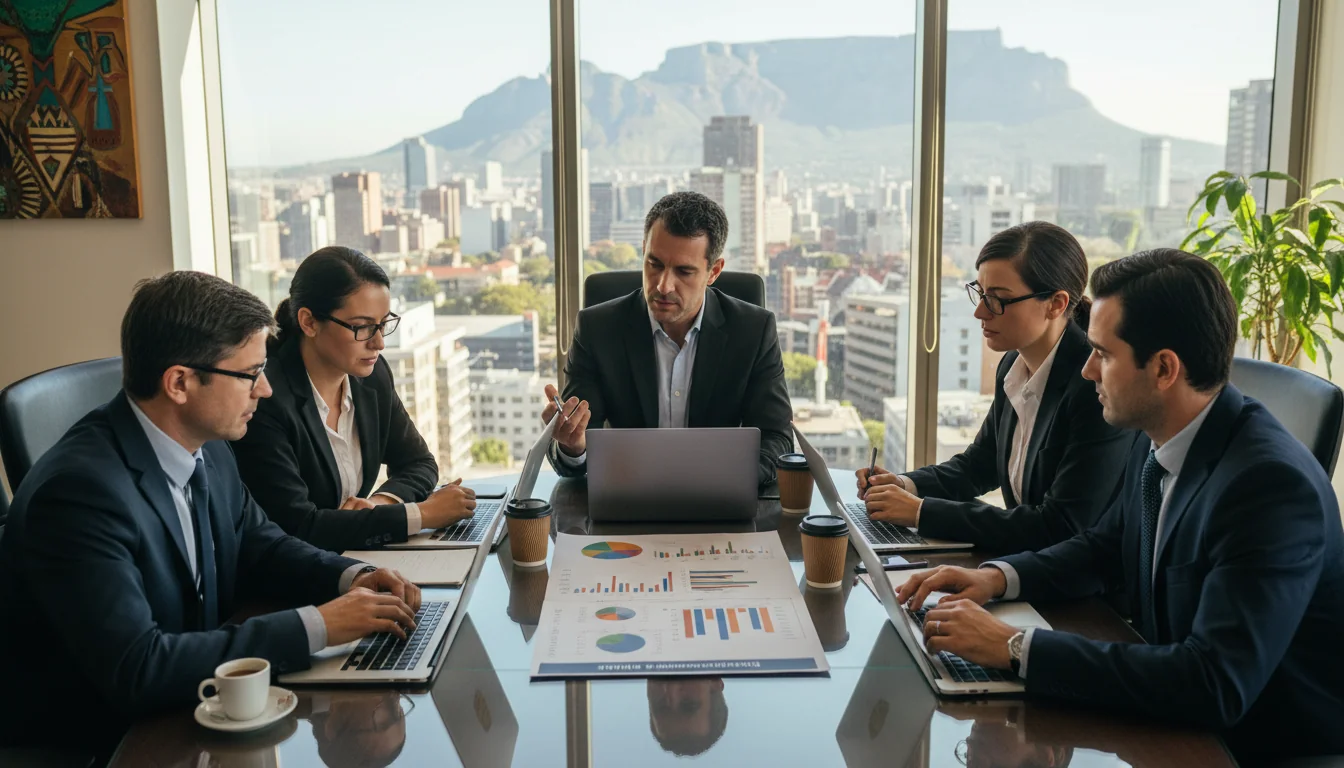 Team discussing records policy document