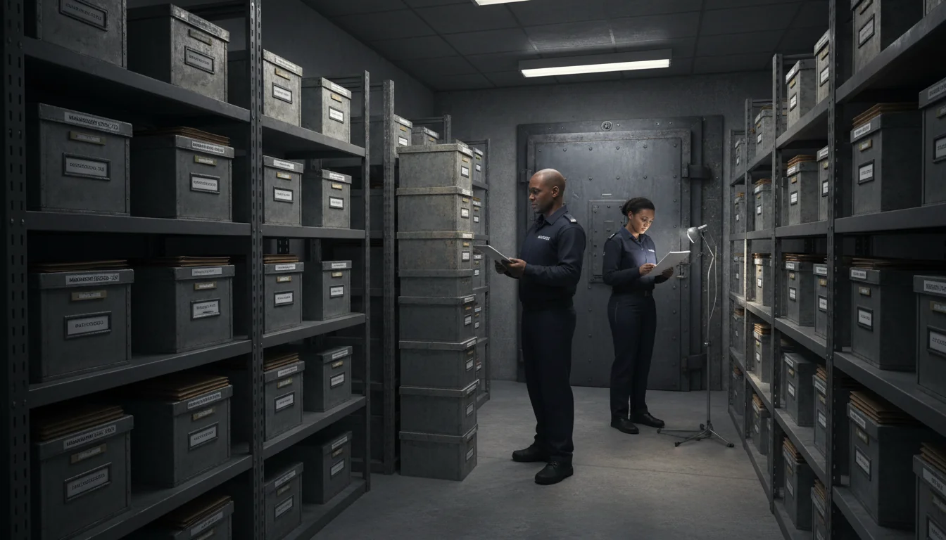 Secure document storage vault.