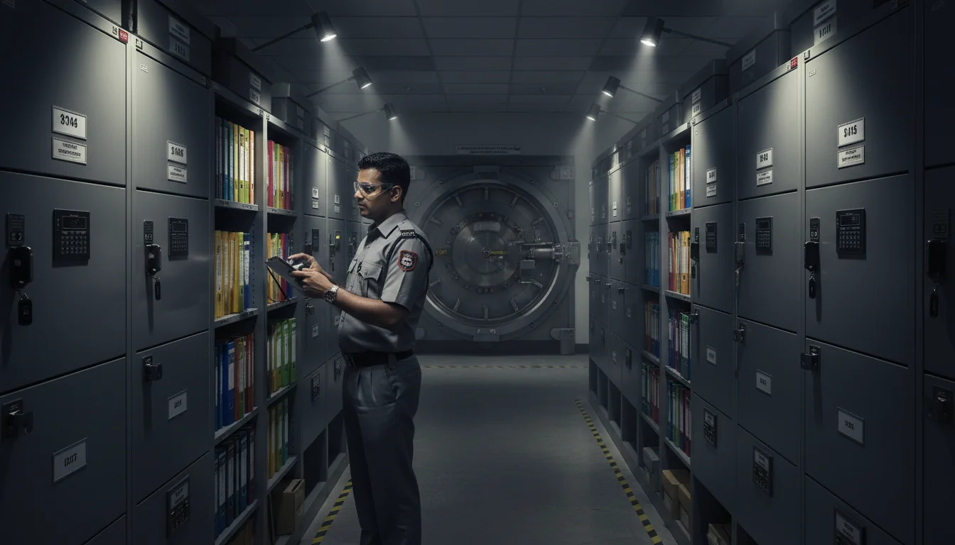 Secure document storage vault.