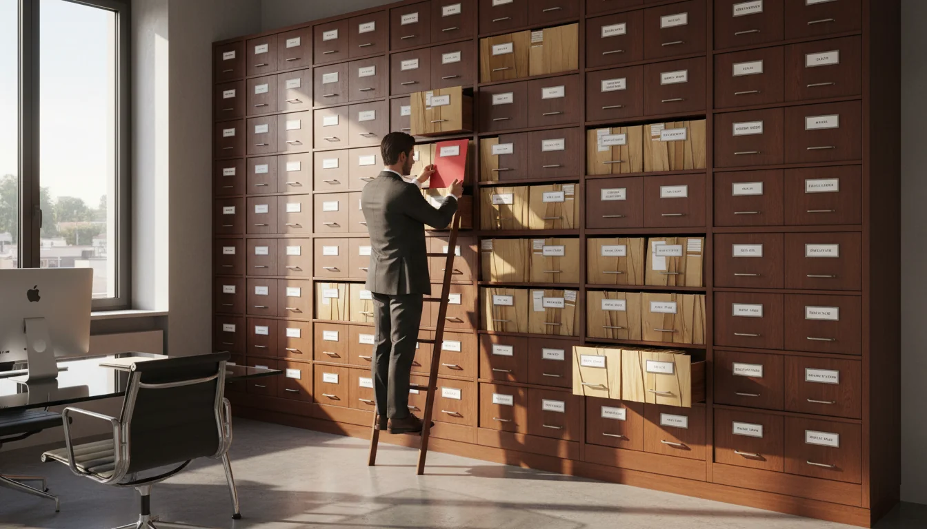 Italian corporate filing cabinet.