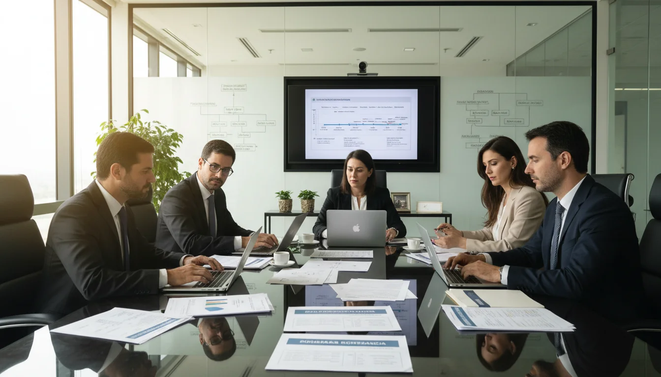 Business meeting discussing data retention