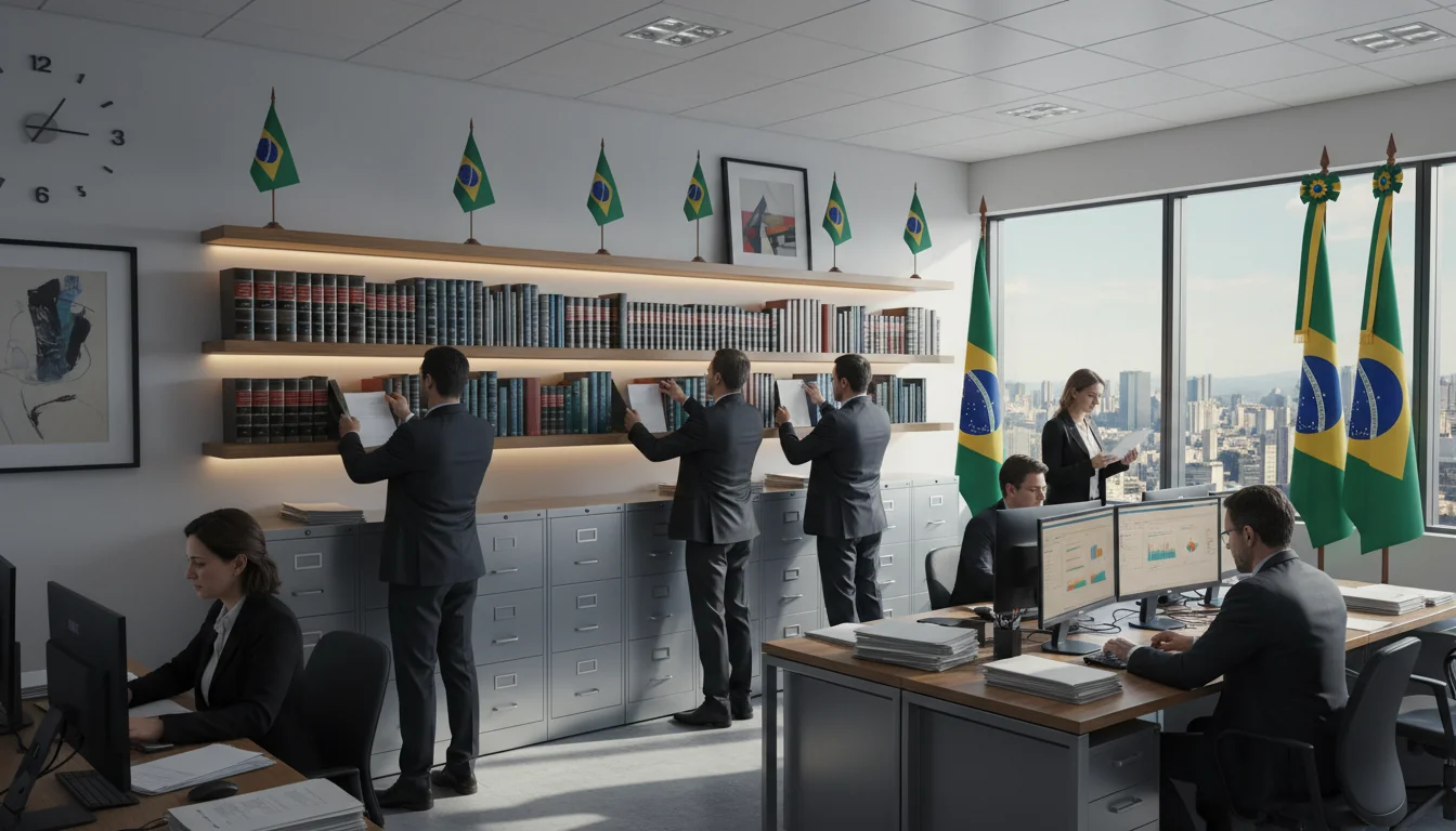 Corporate office with data filing cabinets