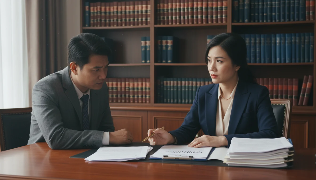 Lawyer advising on accusation