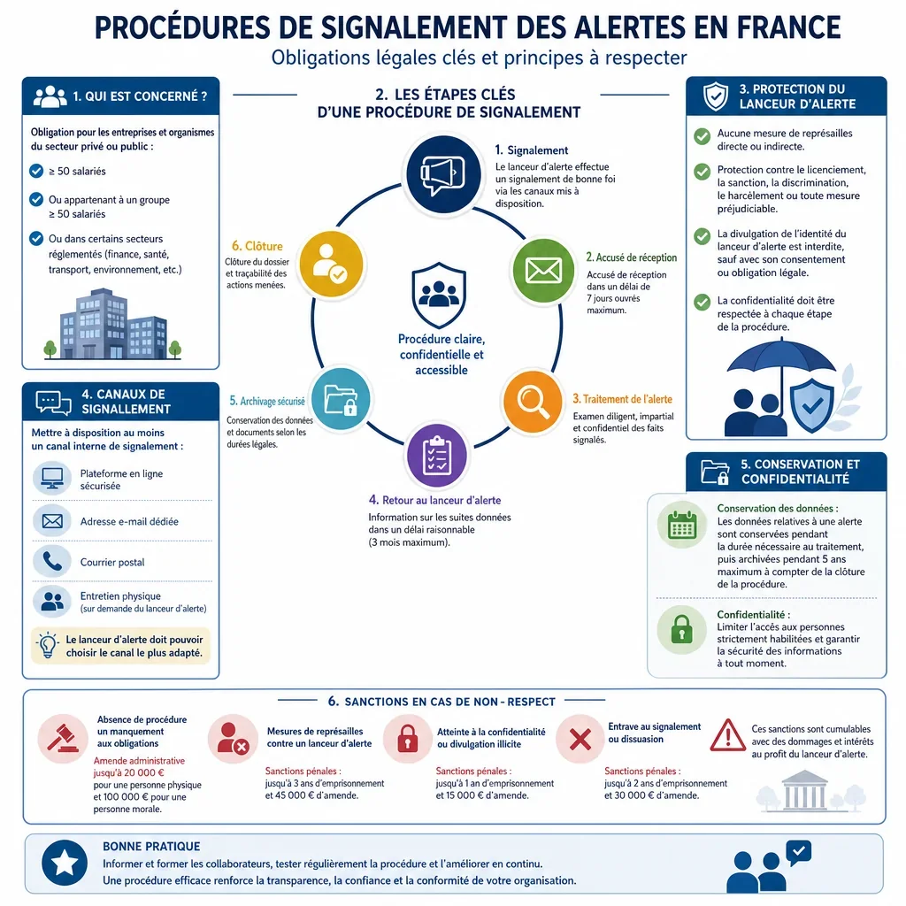 Obligations légales applicables aux procédures de signalement