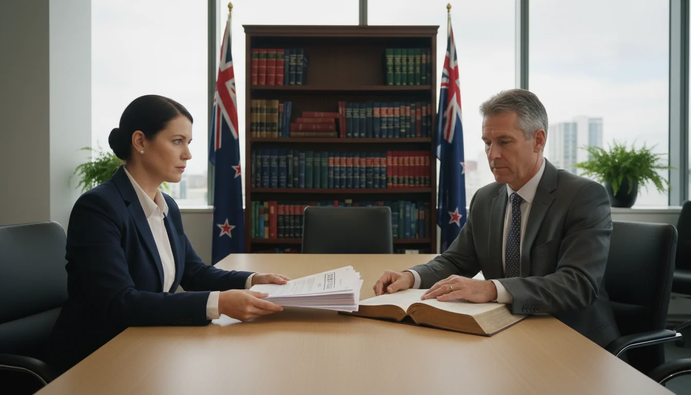 Whistleblower speaking to lawyer in office