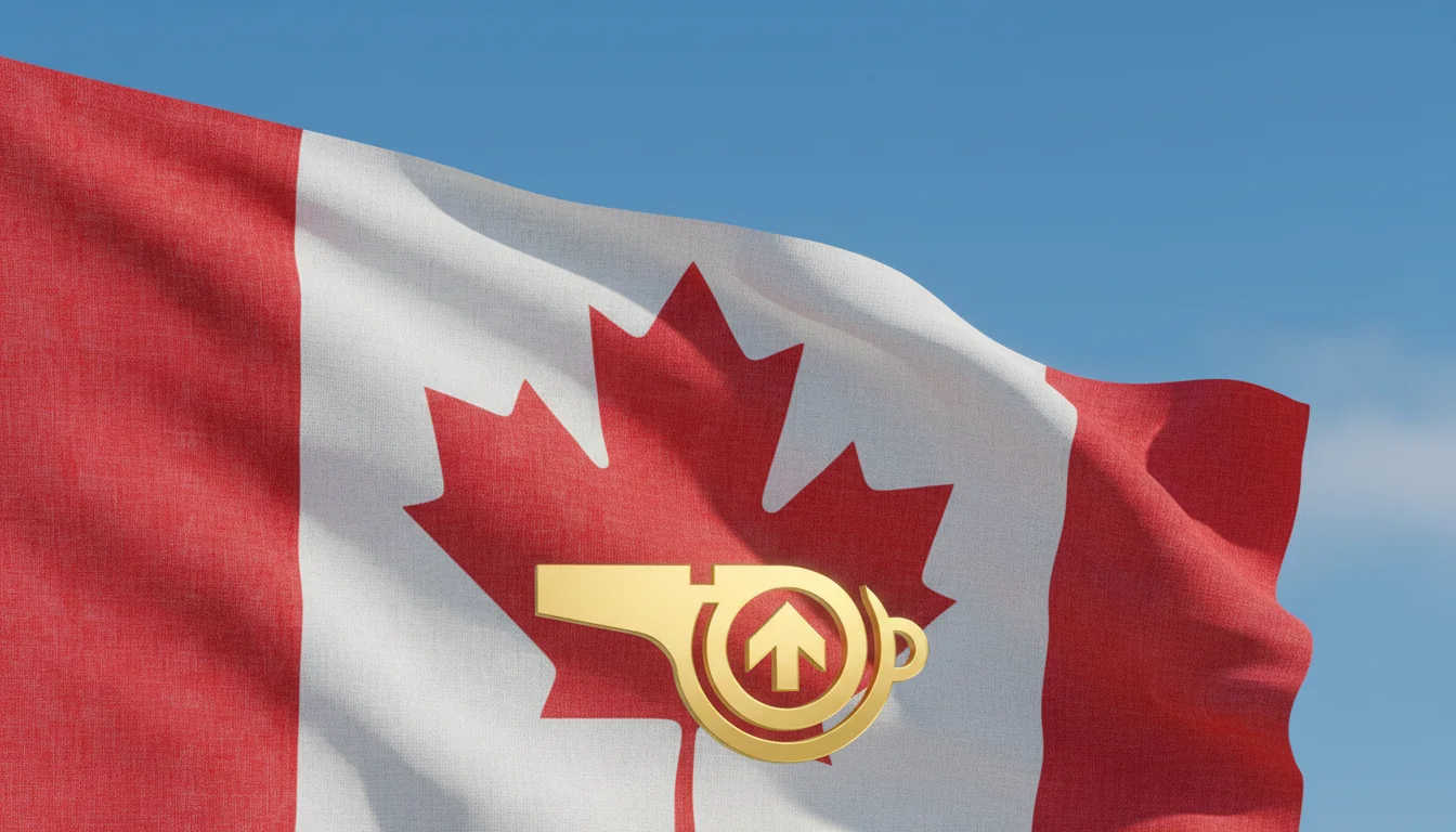 Canadian flag with whistleblower symbol
