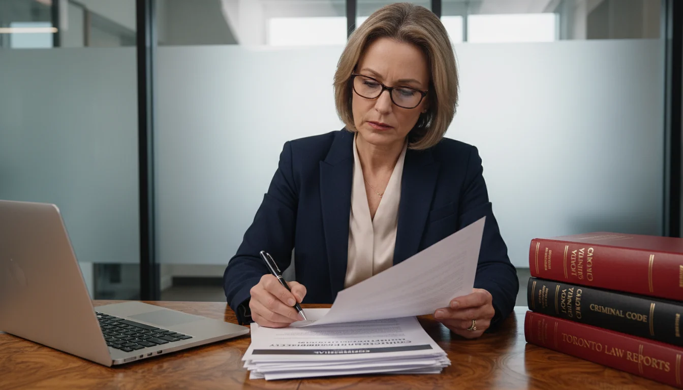 Professional discussing legal documents